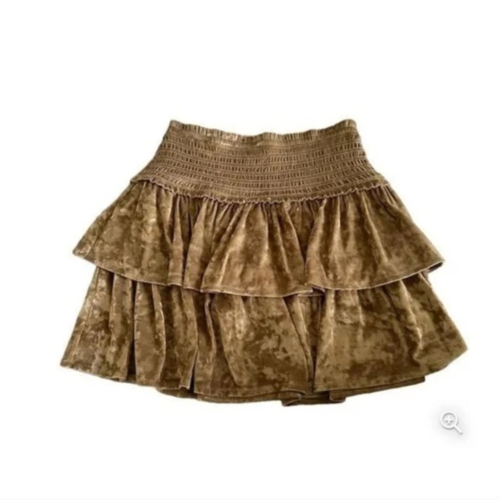 Aerie Gold Velour Skirt